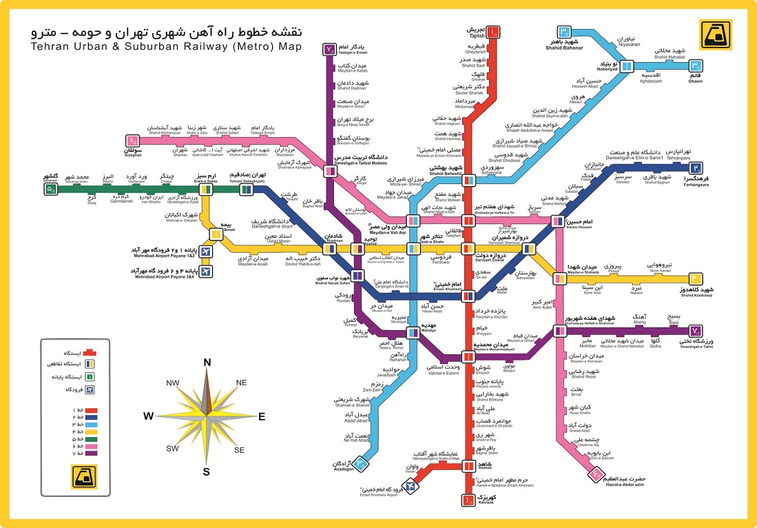 مقایسه نقشه متروی تهران و پاریس