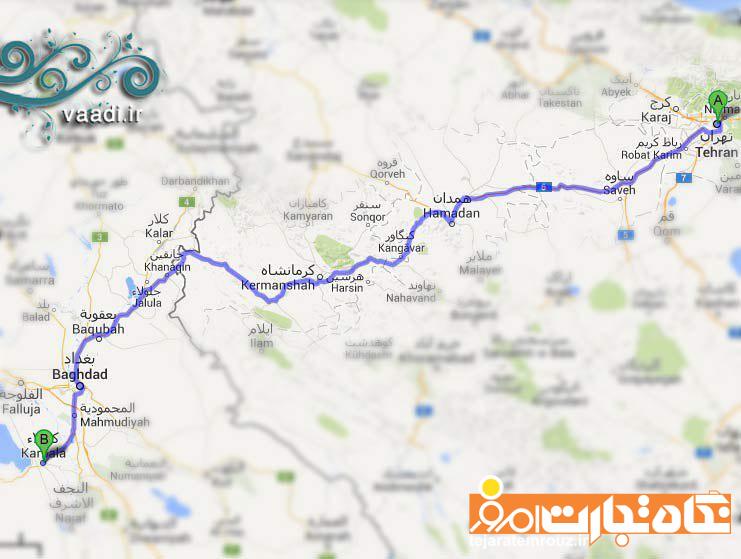 مسیر‌های برای رسیدن به مرز مهران