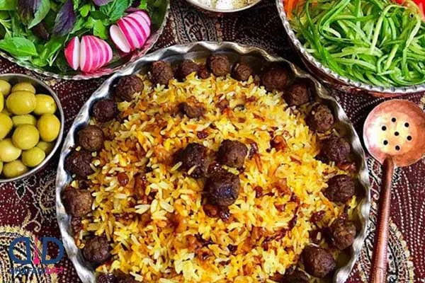 قنبر پلو غذای محلی شیراز 