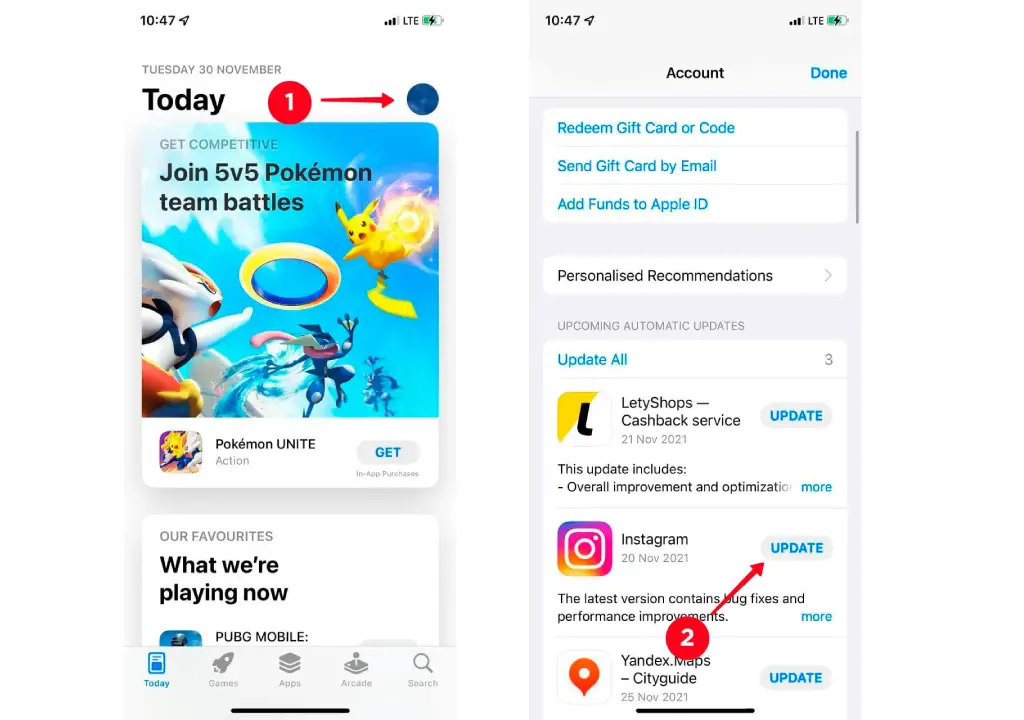 به روزرسانی اینستا 