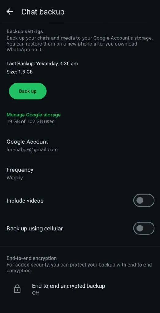 بکاپ گرفتن از واتساپ