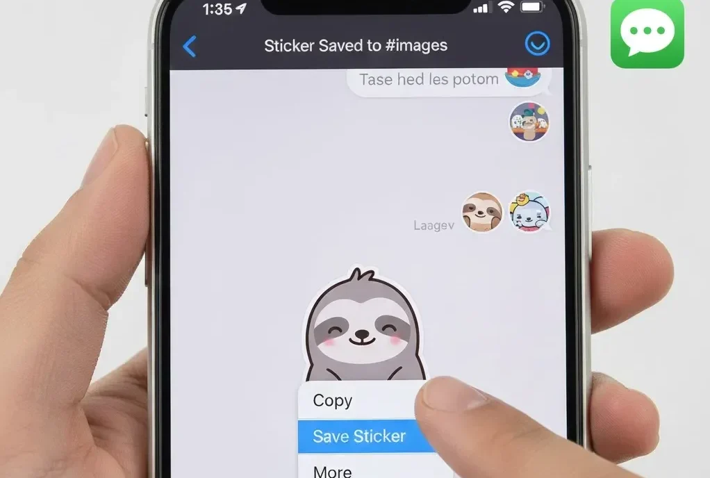 ذخیره کردن استیکر در آی مسیج / ساده، کاربردی و سریع