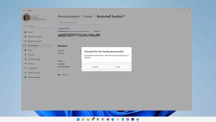 uninstall-font