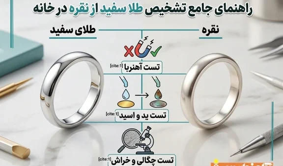 نحوه تشخیص طلا سفید از نقره با 13 روش خانگی