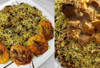 طرز تهیه لوبیا چشم بلبلی پلو با گوشت تکه ای مجلسی و خوشمزه