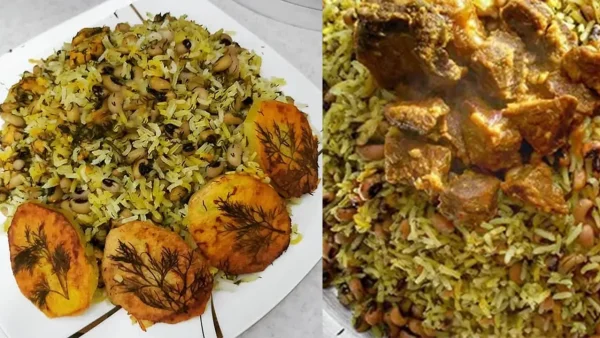 طرز تهیه لوبیا چشم بلبلی پلو با گوشت تکه ای مجلسی و خوشمزه