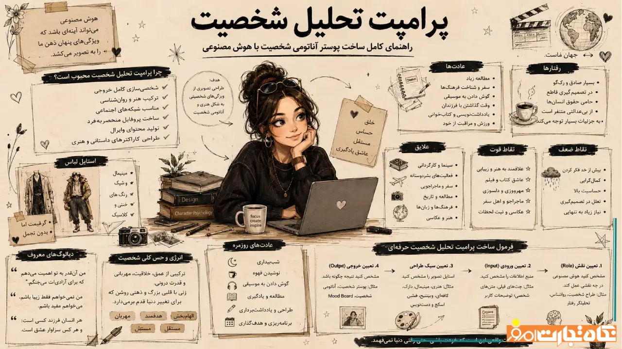 پرامپت تحلیل شخصیت ؛ آموزش ساخت پوستر آناتومی شخصیت با هوش مصنوعی