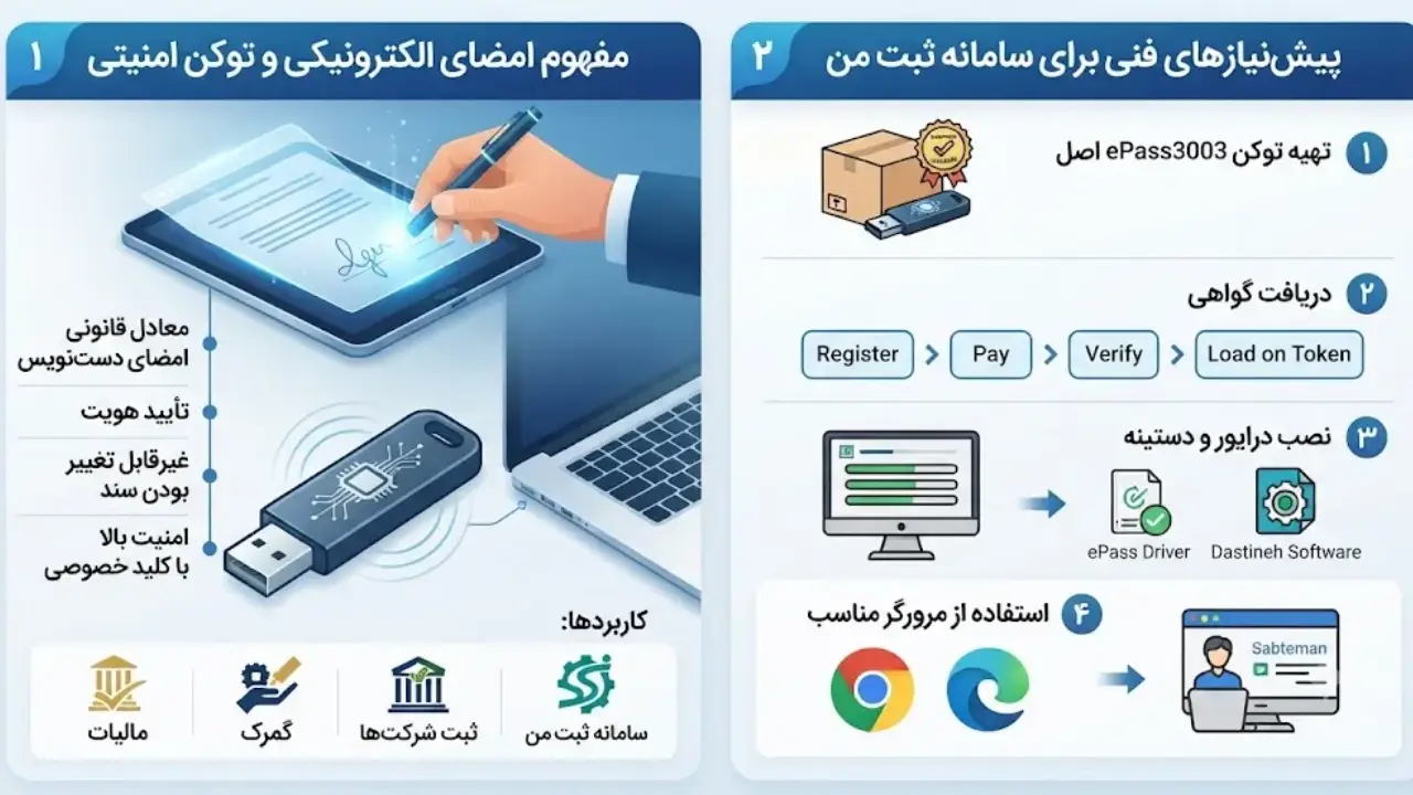  ثبت امضا در سامانه ثبت من با توکن