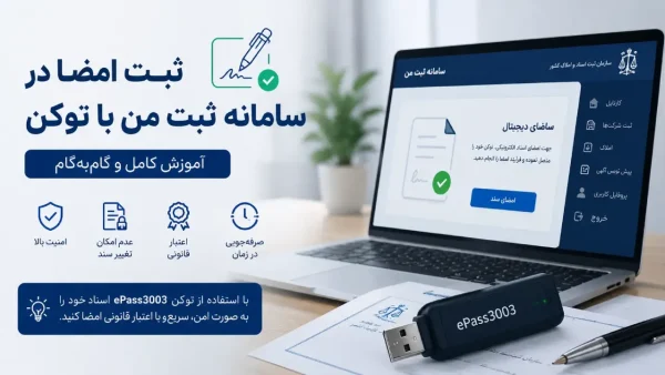 نحوه ثبت امضا در سامانه ثبت من با توکن (راهنمای تصویری)