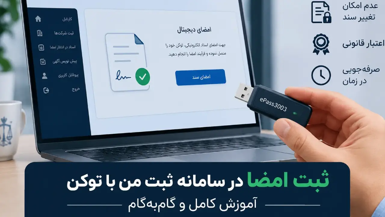 نحوه ثبت امضا در سامانه ثبت من با توکن