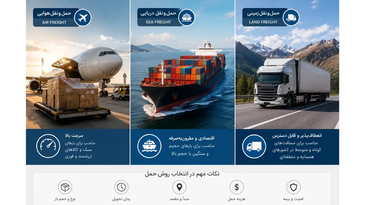 مدارک لازم برای ارسال اثاثیه