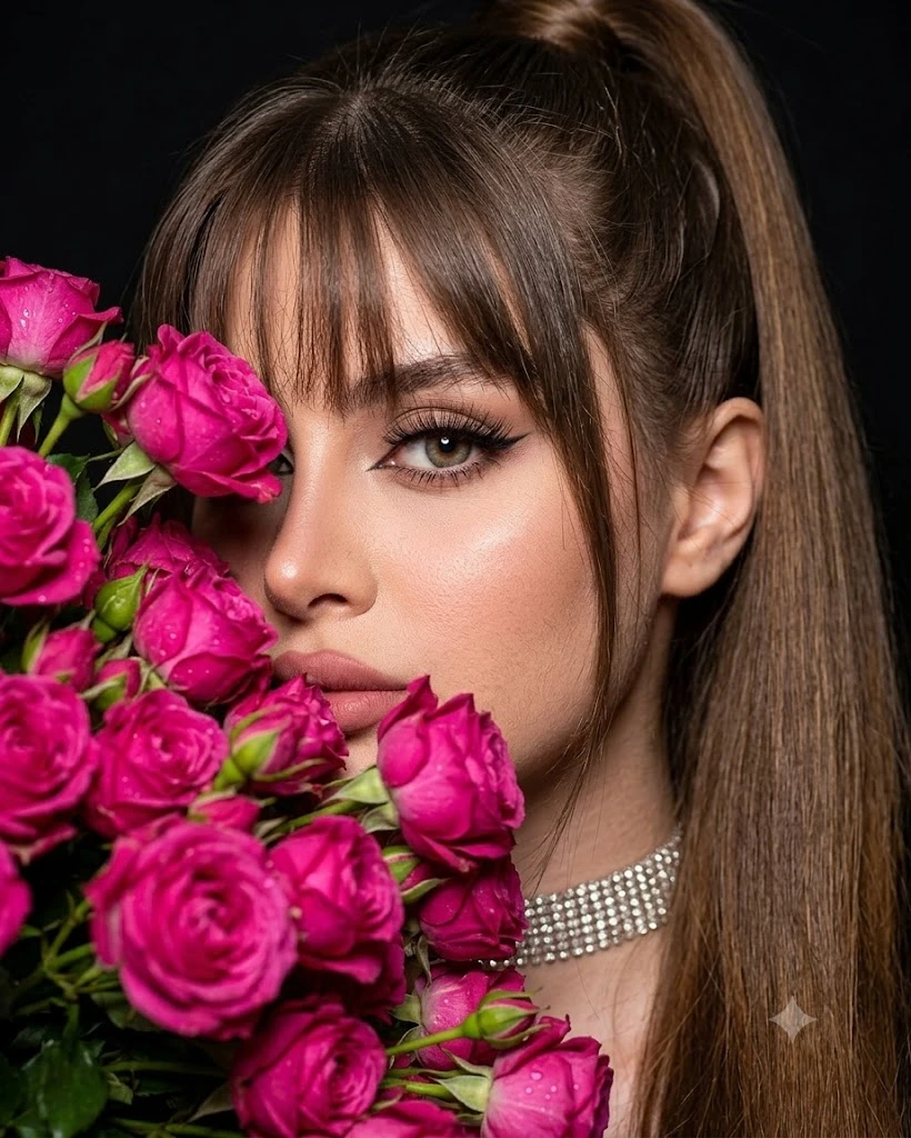 متن پرامپت عکس با دسته گل