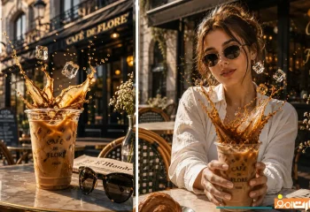 متن پرامپت عکس کافی پخش شده