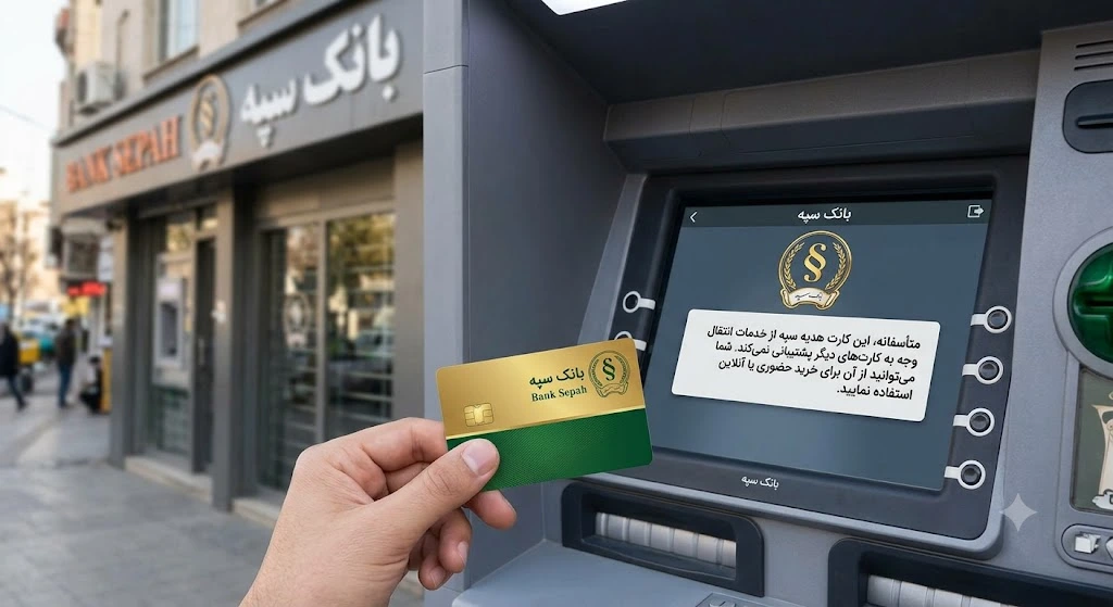 انتقال وجه از کارت هدیه سپه به کارت دیگر