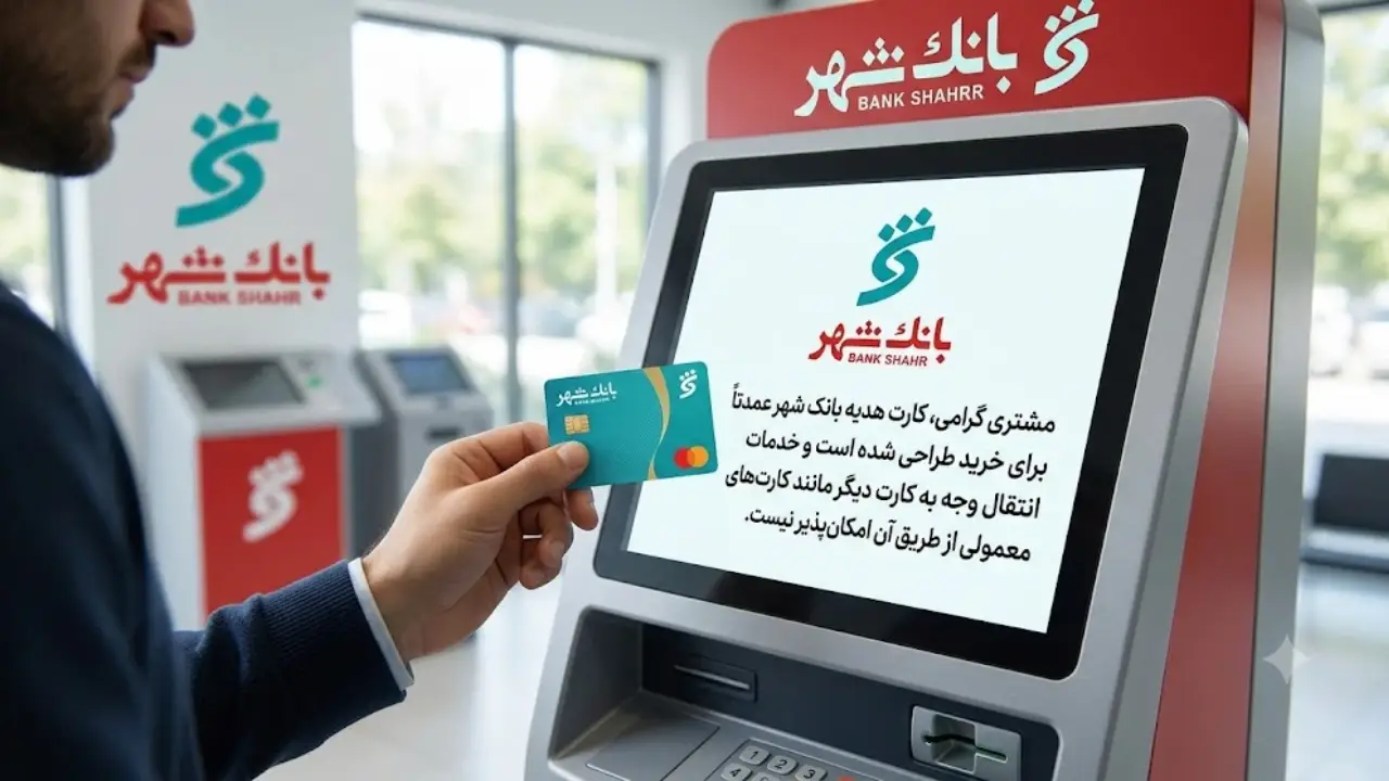 انتقال وجه از کارت هدیه شهر به کارت دیگر